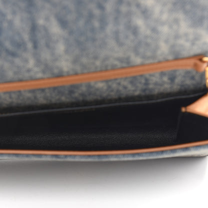 Saint Laurent Denim Monogram Chain Wallet Rodeo Blue Cinnamon 5 of 8