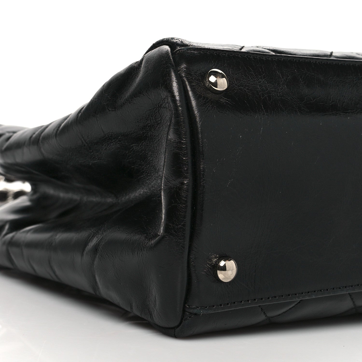 Chanel Glazed Calfskin Quilted Small CC Delivery Tote Black 8 of 12