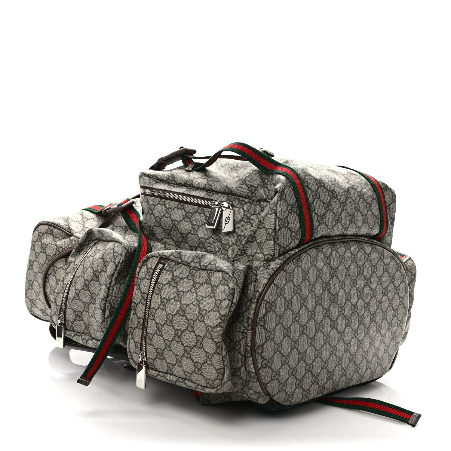 Gucci GG Supreme Web Large Backpack Beige New Acero 4 of 8