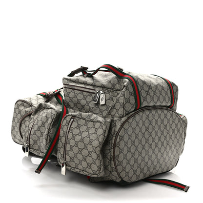 Gucci GG Supreme Web Large Backpack Beige New Acero 4 of 8