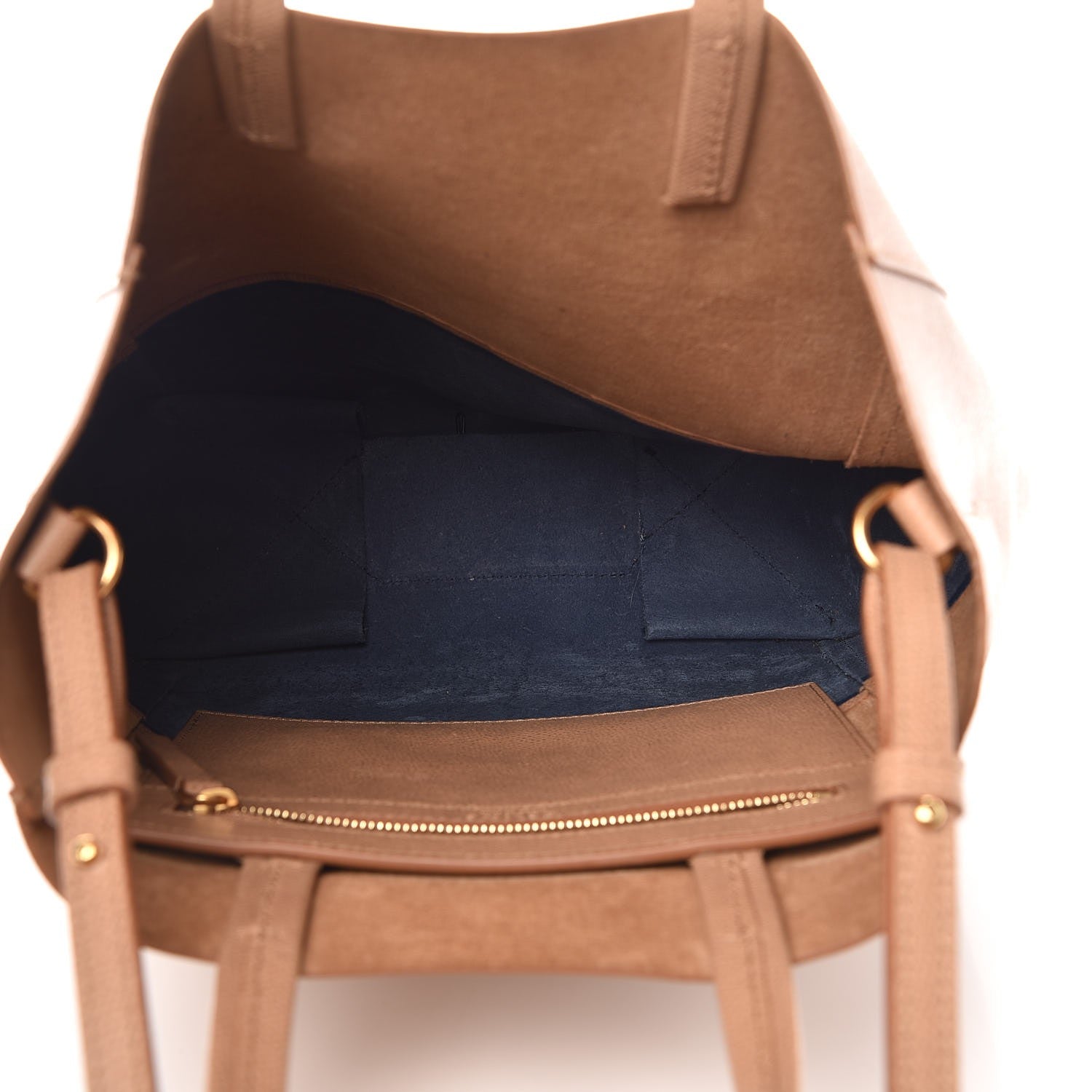 Celine Grained Calfskin Small Vertical Bi-Cabas Nude Deepsea 6 of 12