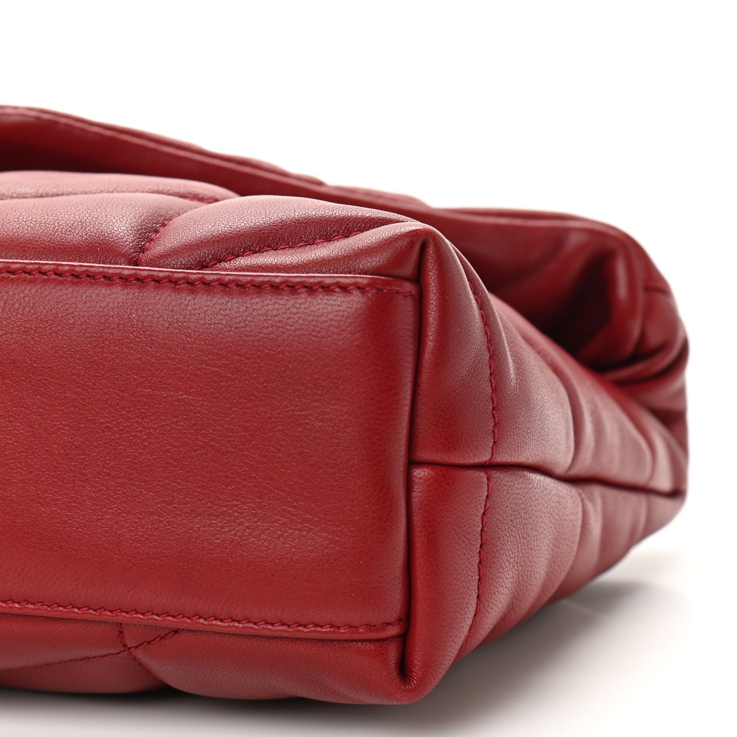 Lambskin Quilted Toy Loulou Puffer Monogram Chain Satchel Red