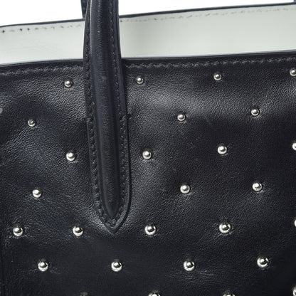 Alexander McQueen Calfskin Studded Mini Padlock Tote Black White 10 of 12