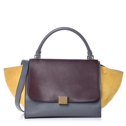 Celine Smooth Calfskin Suede Medium Tri-Color Trapeze Yellow 1 of 11