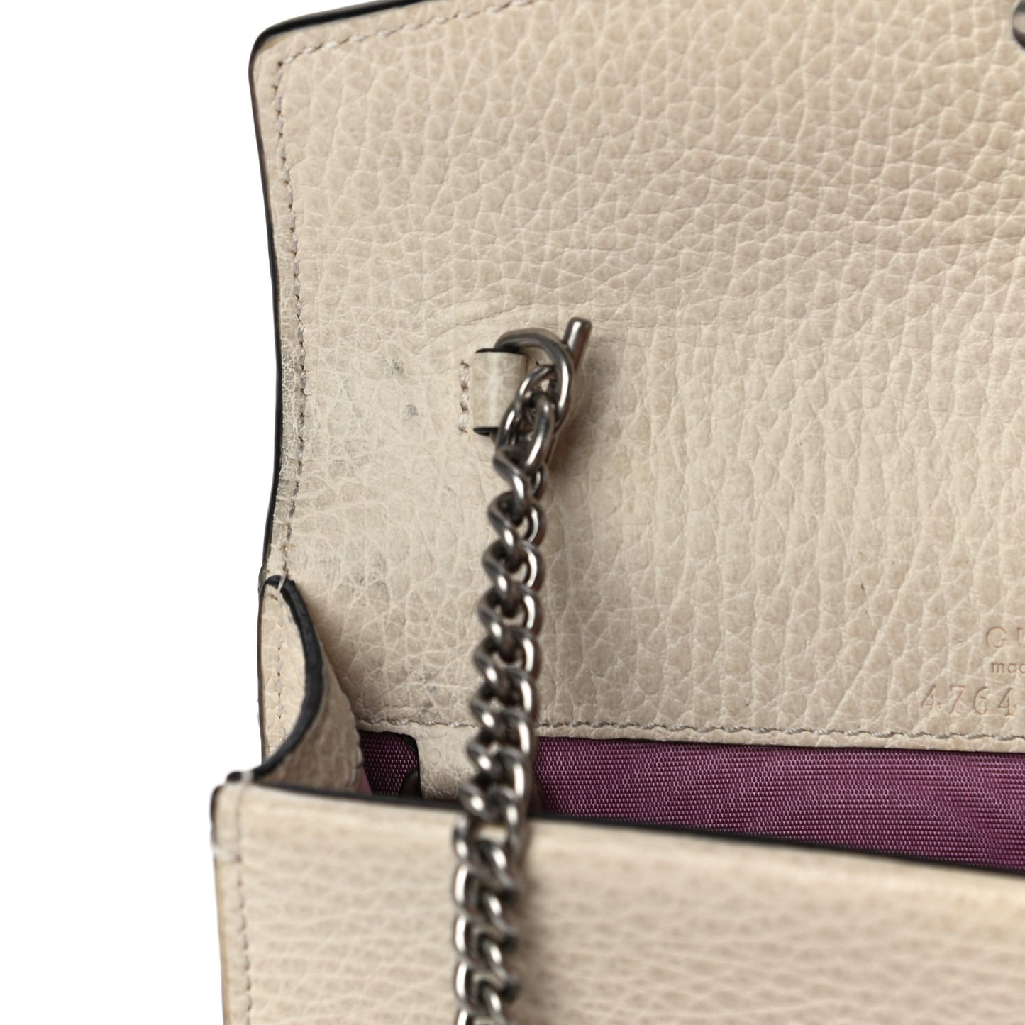 Dollar Calfskin Crystal Super Mini Dionysus Shoulder Bag Mystic White Black Diamond