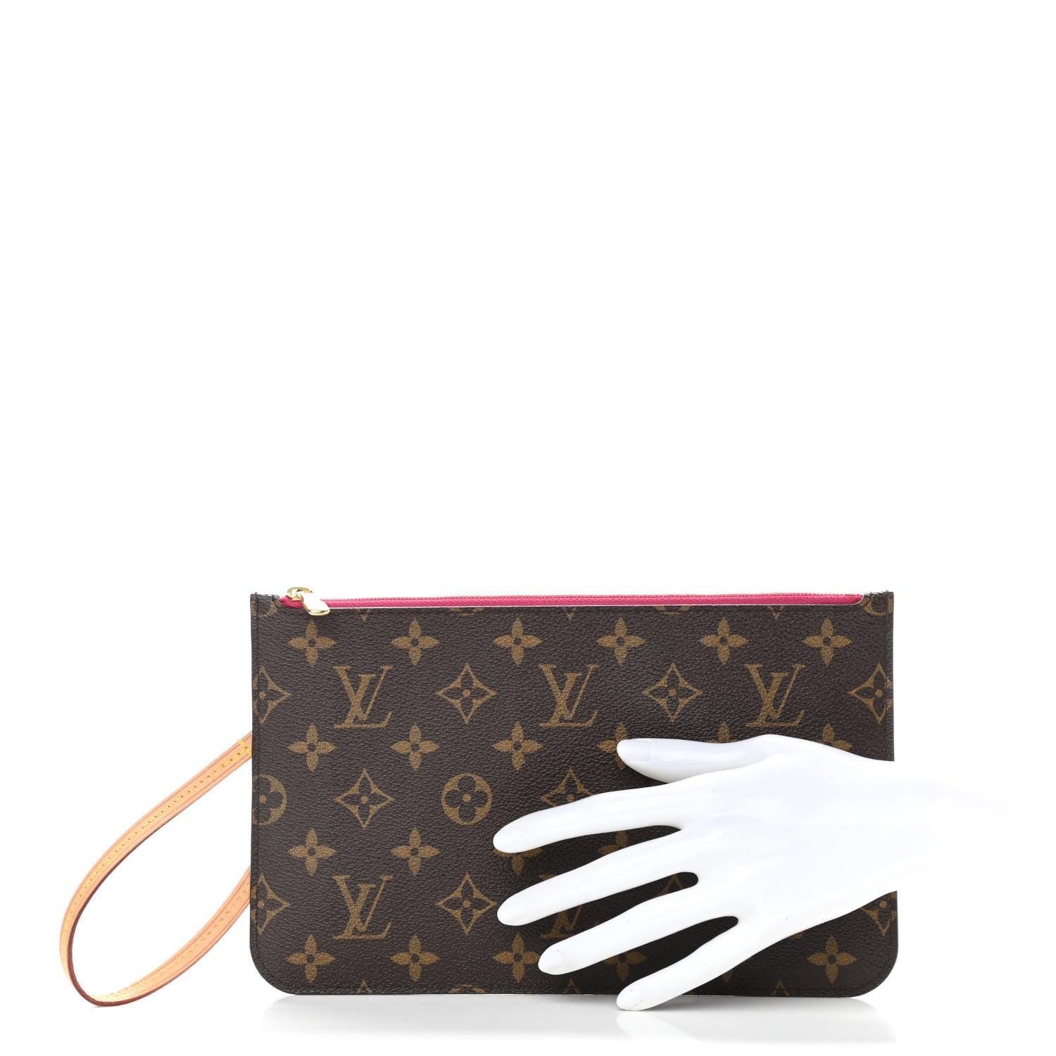 Louis Vuitton Monogram Neverfull MM GM Pochette Fuchsia 2 of 7