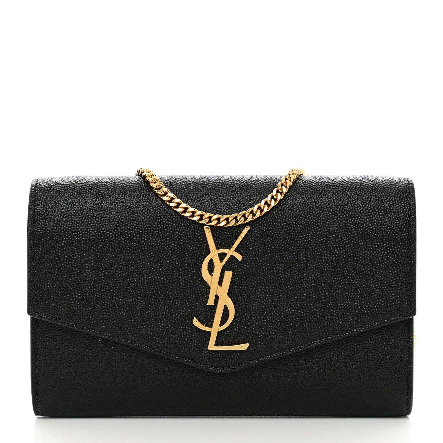 Saint Laurent Grain de Poudre Uptown Chain Wallet Black 3 of 11