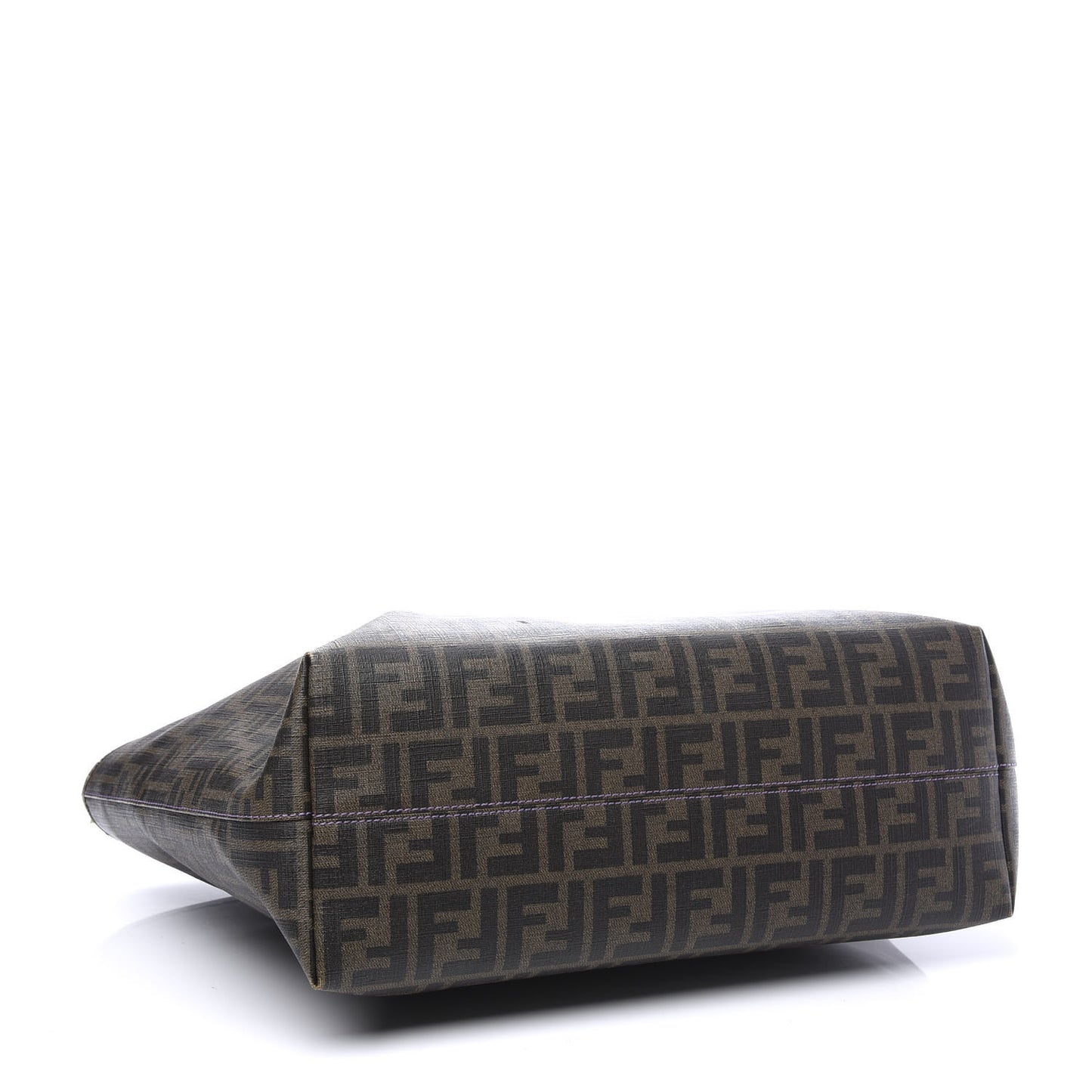 Zucca Spalmati Vitello Elite Medium Roll Tote Tobacco Viola