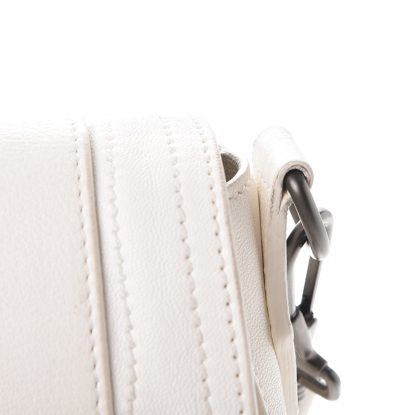 Lambskin Fringe PS1 Crossbody Pouch White