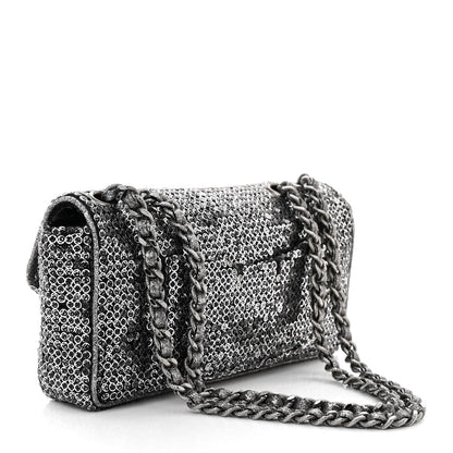 Chanel Sequin East West Flap Dark Silver 3 of 10