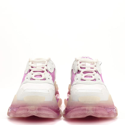 Balenciaga Fabric Mesh Clear Sole Womens Triple S Sneakers 36 White Pink 3 of 9