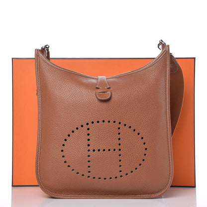 Hermes Taurillon Clemence Evelyne III PM Gold 9 of 9