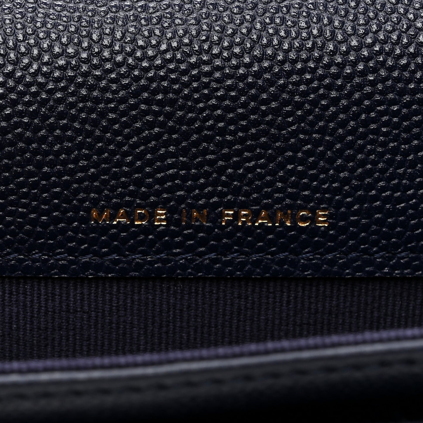 Caviar Quilted Flap Card Holder Wallet Navy Blue