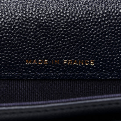 Chanel Caviar Quilted Flap Card Holder Wallet Navy Blue 7 of 8