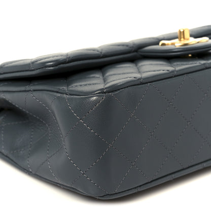 Chanel Lambskin Quilted Medium Rectangular CC Slide Flap Grey 10 of 11