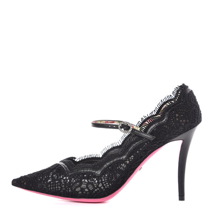 Gucci Lace Pizzo Venice Pumps 38.5 Black 1 of 9
