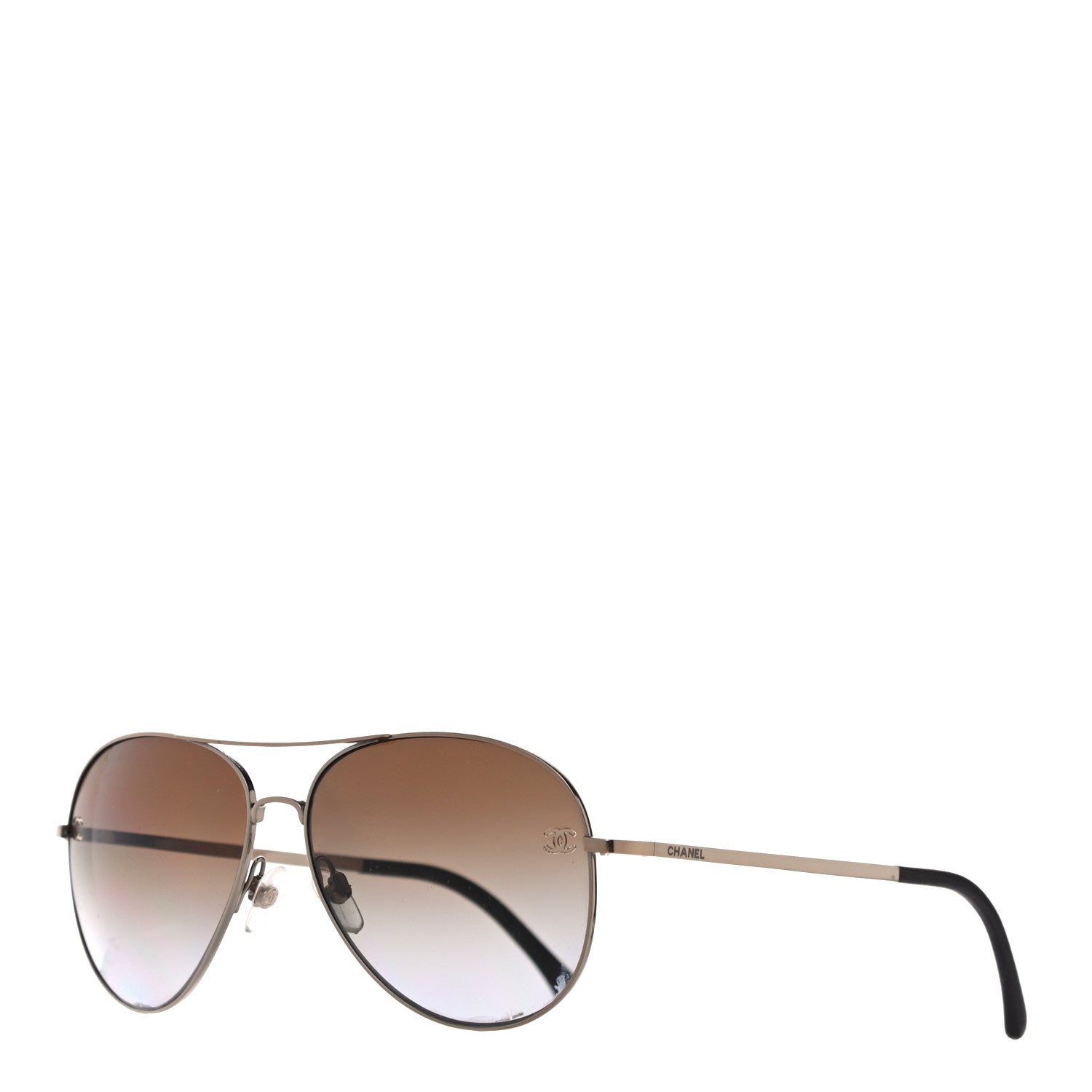 Chanel Aviator CC Sunglasses 4189-T-Q Gold 1 of 10