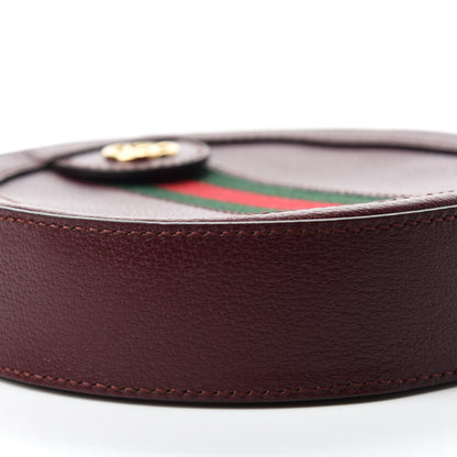 Gucci Soft Textured Calfskin Web Mini Ophidia Round Shoulder Bag Vintage Bordeaux 6 of 10