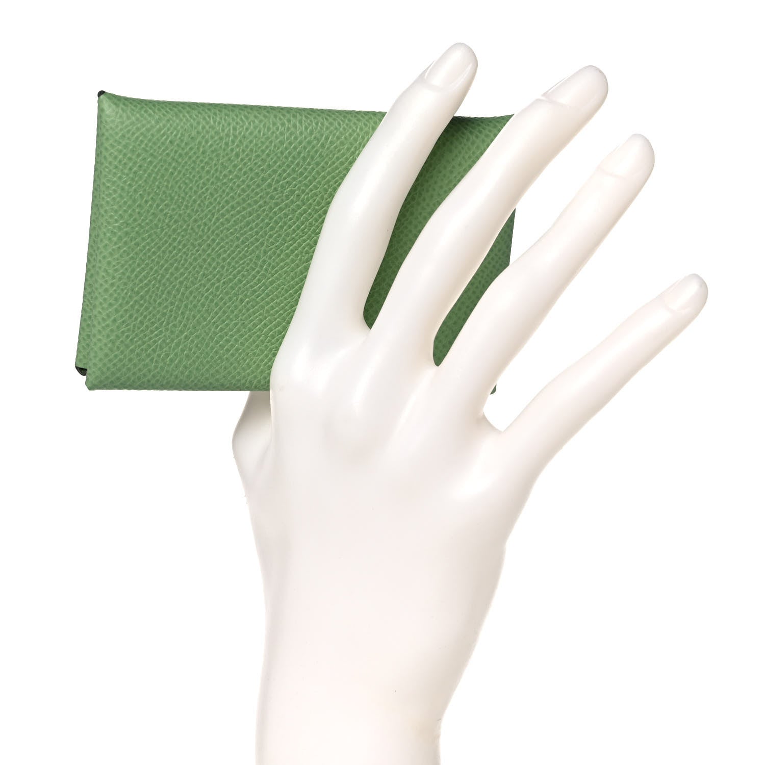 Hermes Epsom Calvi Card Case Vert Criquet 2 of 11