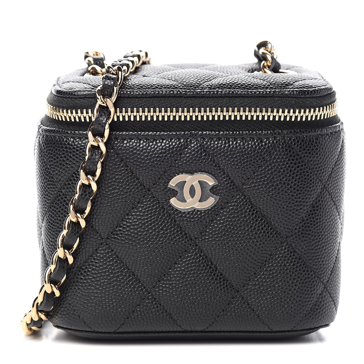 Chanel Caviar Quilted Mini Vanity Case With Chain Black 1 of 9