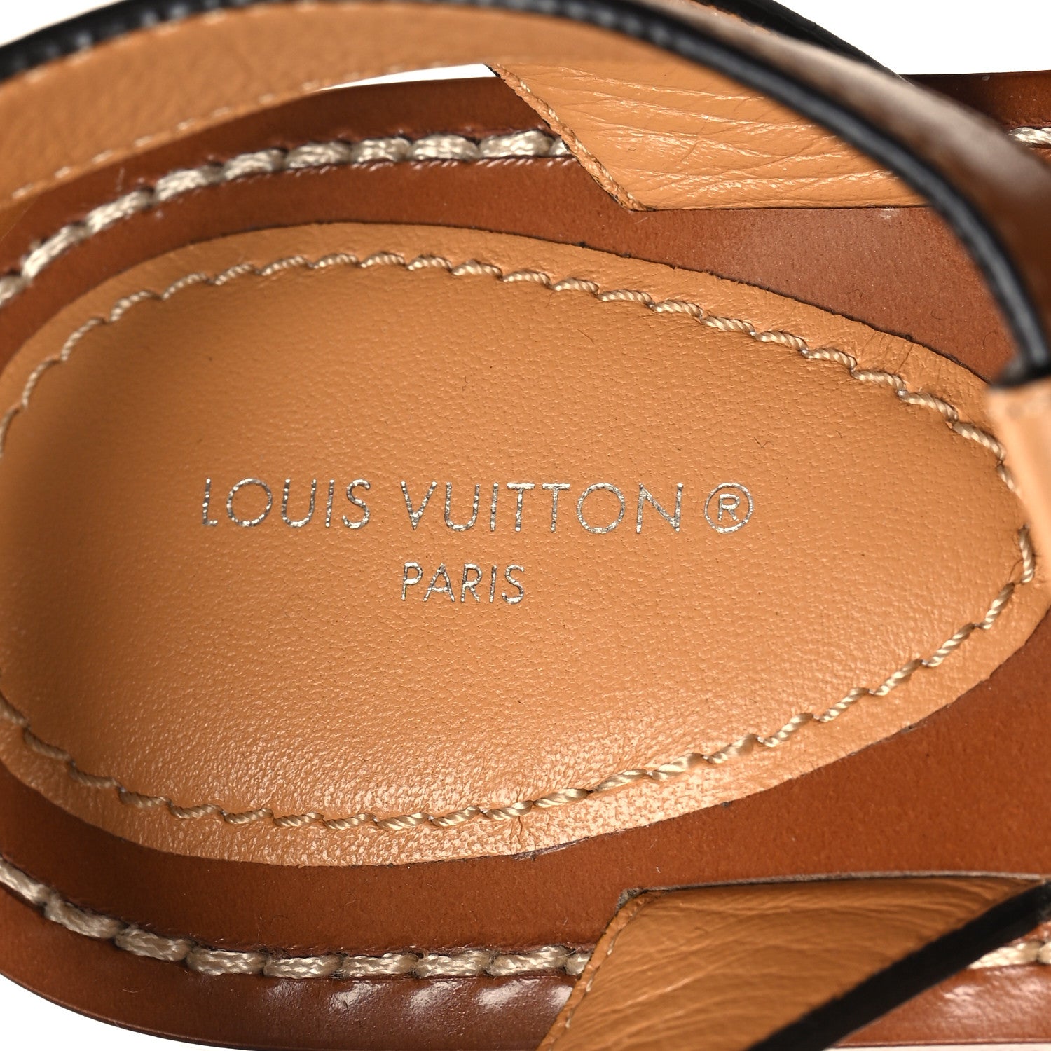 Louis Vuitton Soft Calfskin Perforated Horizon Flat Sandals 36.5 Natural 9 of 9