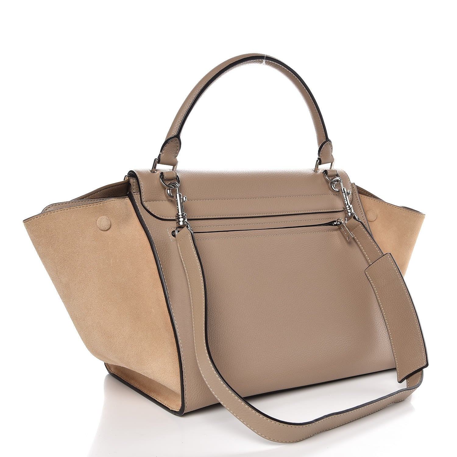 Celine Drummed Calfskin Suede Small Trapeze Dune 4 of 8