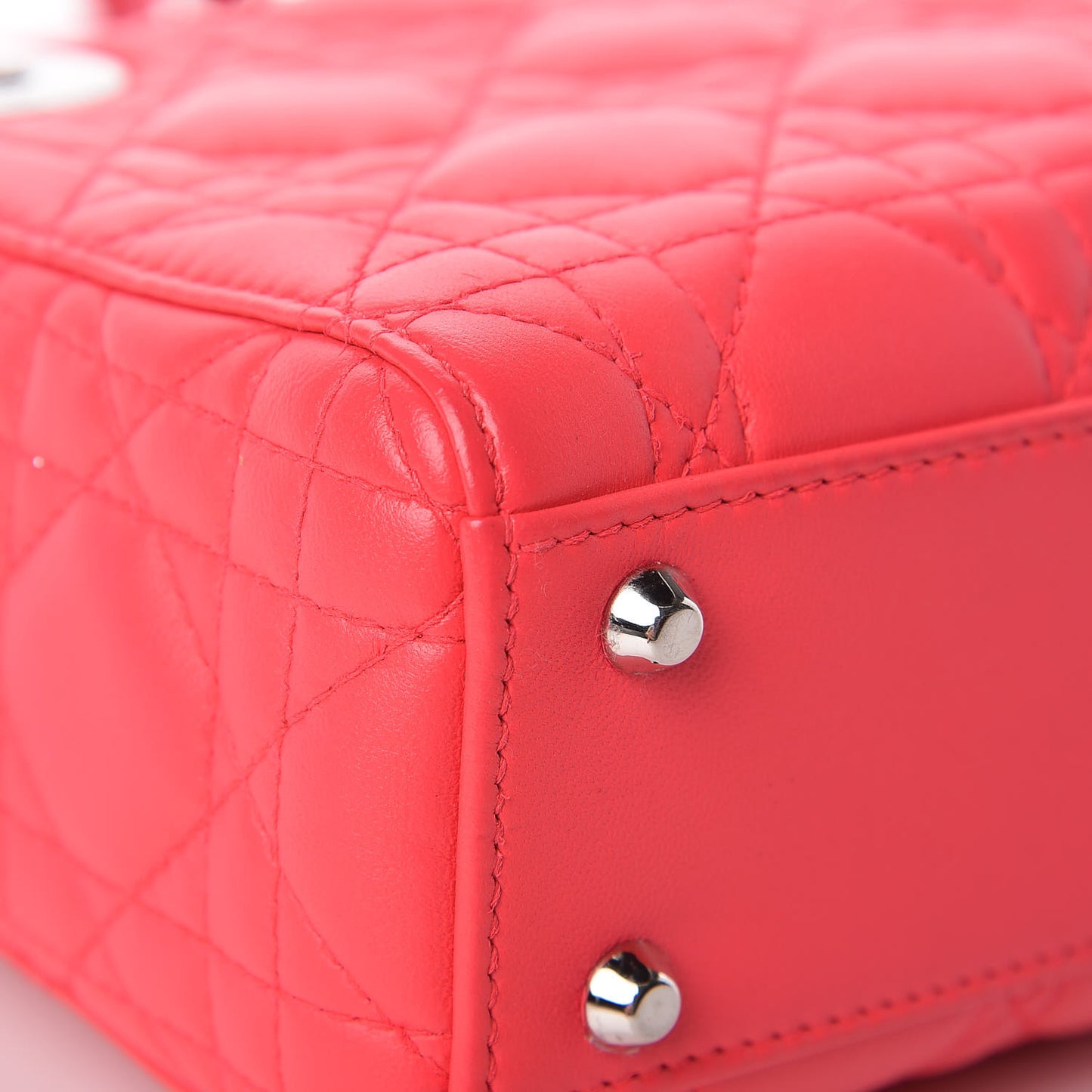 Lambskin Cannage Mini Lady Dior Fuchsia