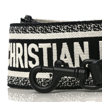 Christian Dior Canvas Embroidered Shoulder Strap Black Ultramatte 2 of 8