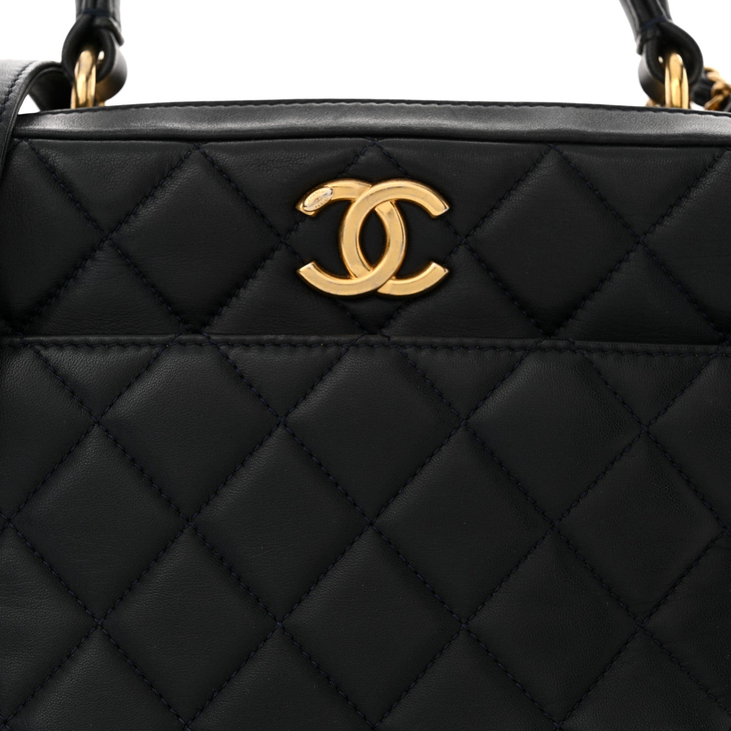 Chanel Lambskin Quilted Medium Trendy CC Bowling Bag Navy 8 of 16