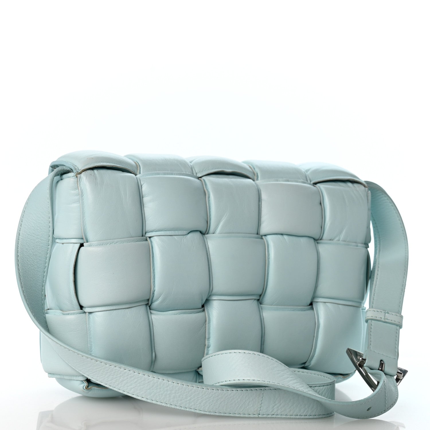 Bottega Veneta Paper Calfskin Maxi Intreccio Padded Cassette Crossbody Bag Ice 3 of 14