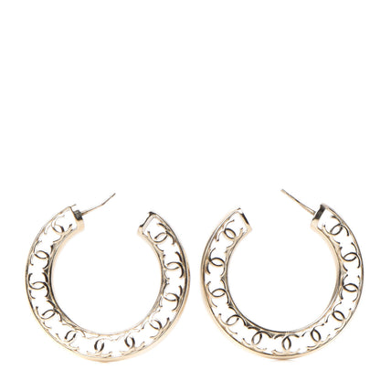 Chanel CC Hoop Earrings Gold 1 of 4