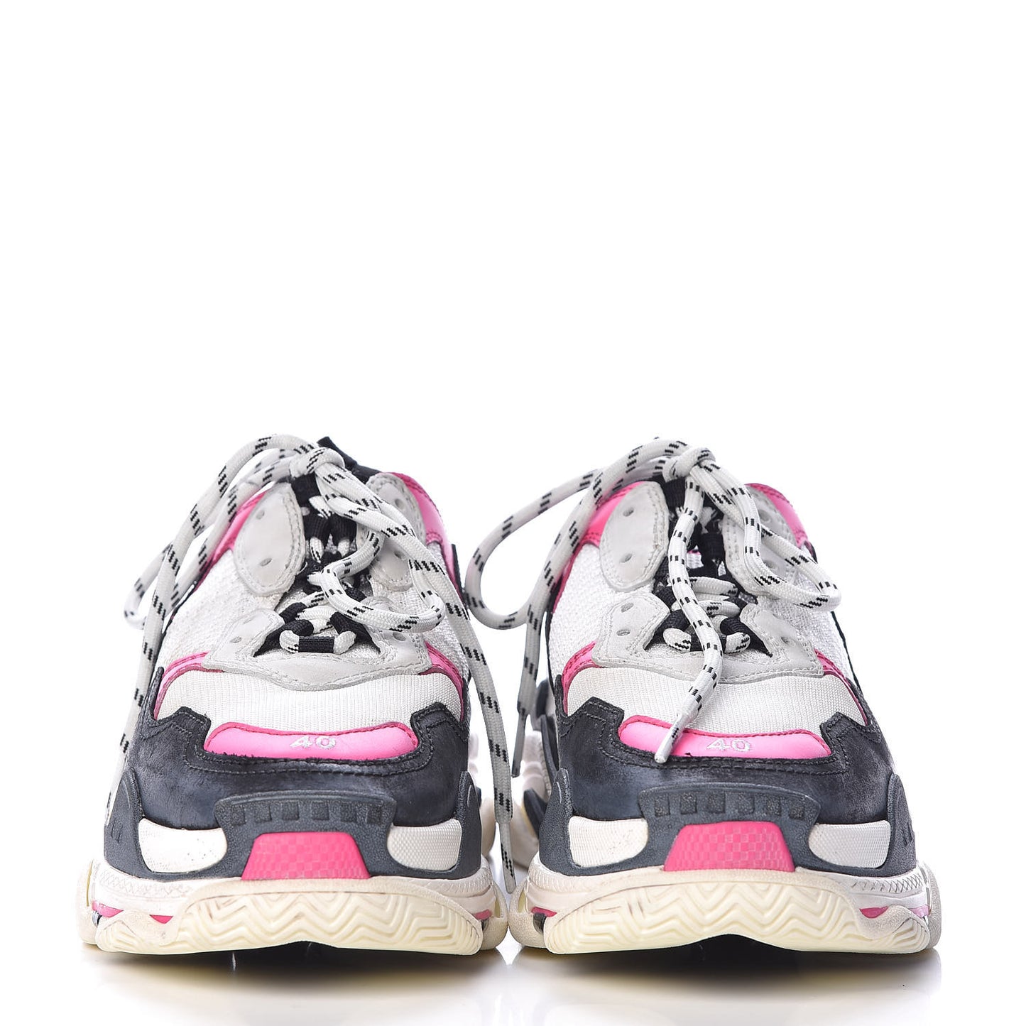 Fabric Mesh Womens Triple S Sneakers 40 Rose Fluo Black White