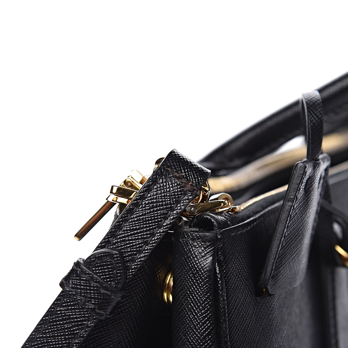 Saffiano Medium Galleria Double Zip Tote Black