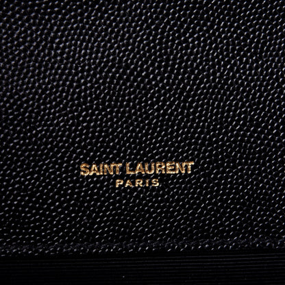 Saint Laurent Grain De Poudre Textured Mixed Matelasse Large Triquilt Monogram Satchel Black 7 of 13