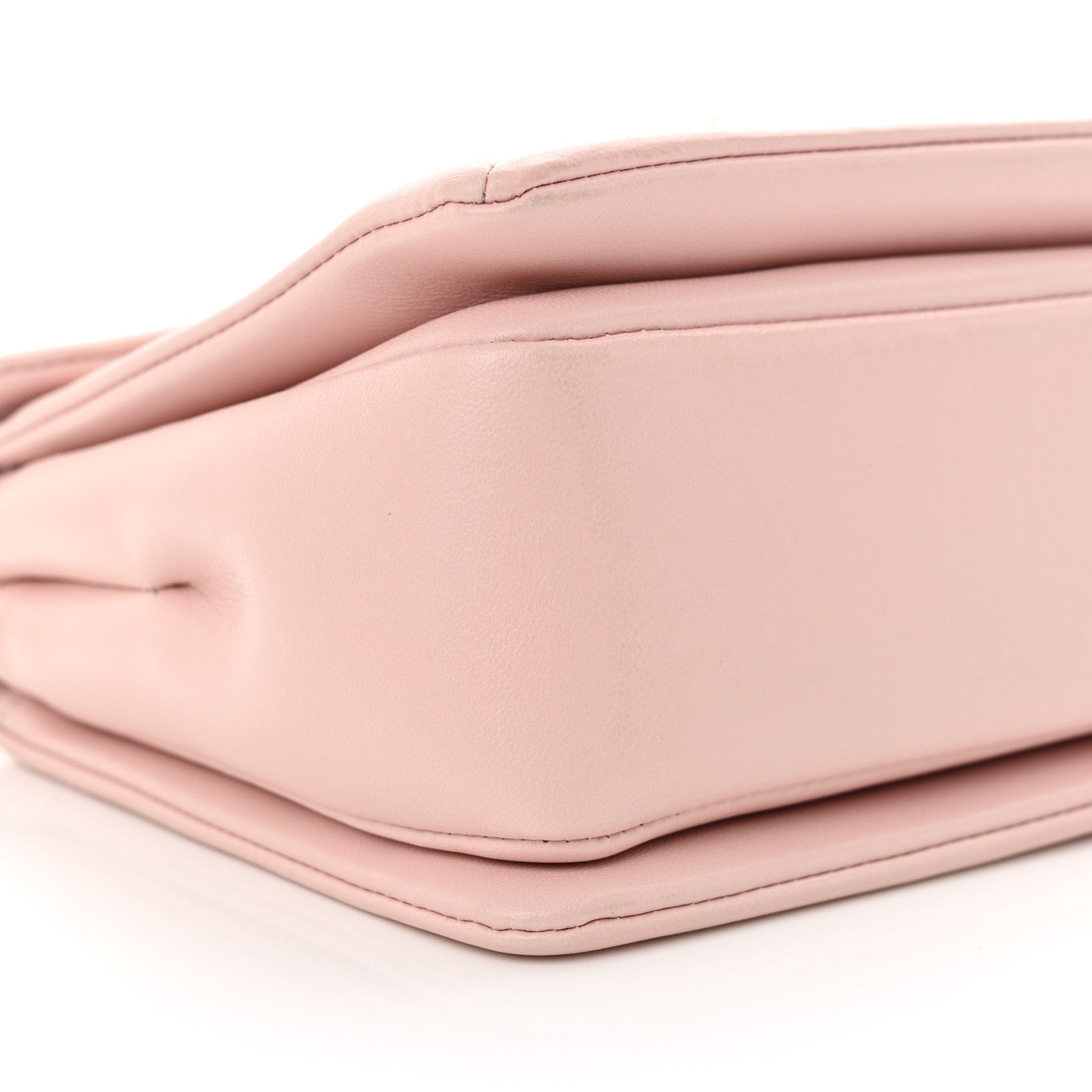 Valentino Garavani Nappa Lacquer Monochrome One Stud Chain Clutch Rose Quartz 9 of 11