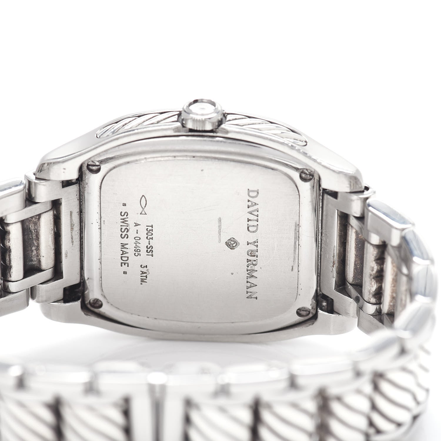 David Yurman Stainless Steel Diamond Bezel Blue Mother of Pearl 32mm Thoroughbred Quartz Watch 4 of 5