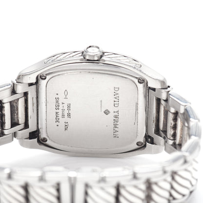David Yurman Stainless Steel Diamond Bezel Blue Mother of Pearl 32mm Thoroughbred Quartz Watch 4 of 5