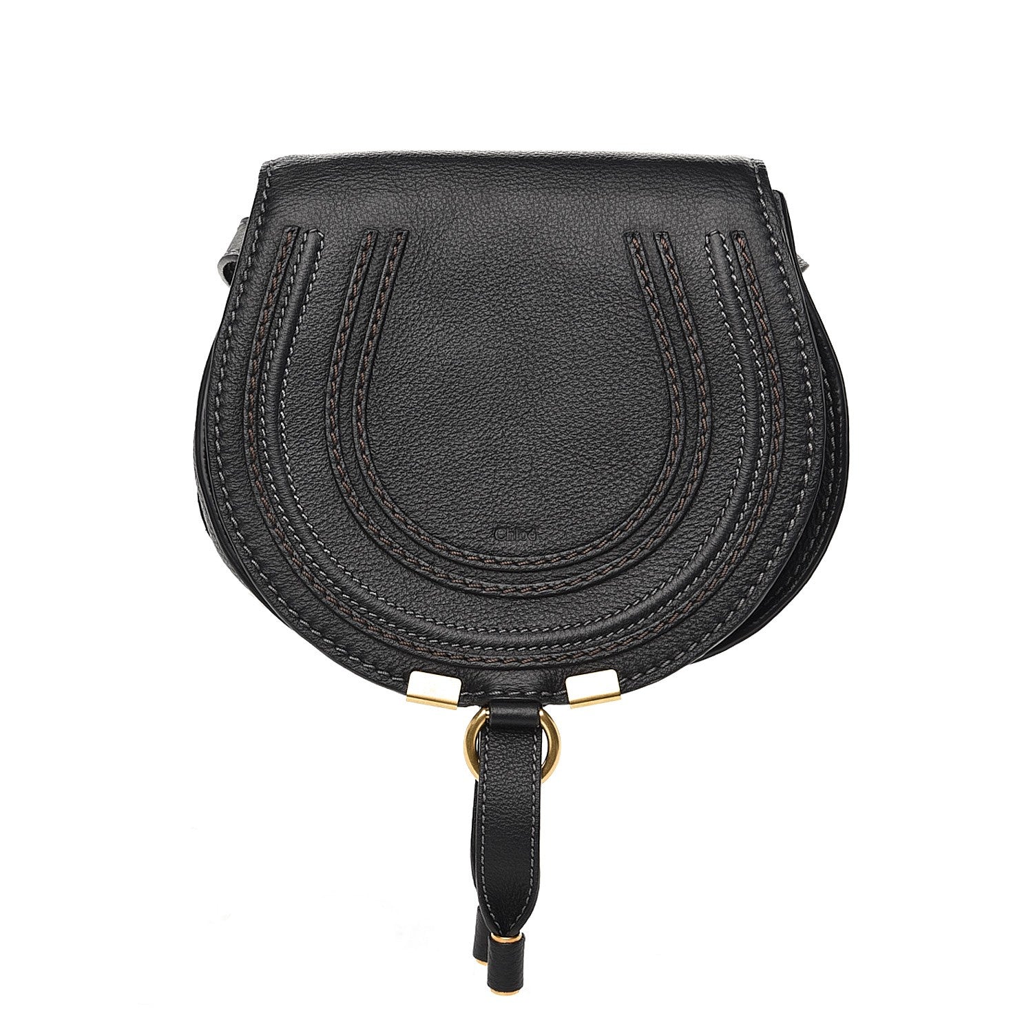 Chloe Calfskin Mini Marcie Round Crossbody Bag Black 1 of 7