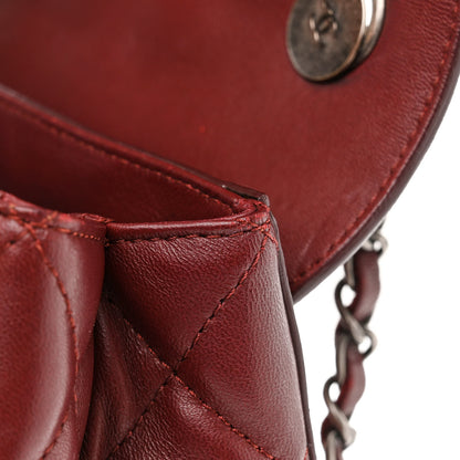 Chanel Lambskin Quilted Saddle Bag Dark Red 12 of 12