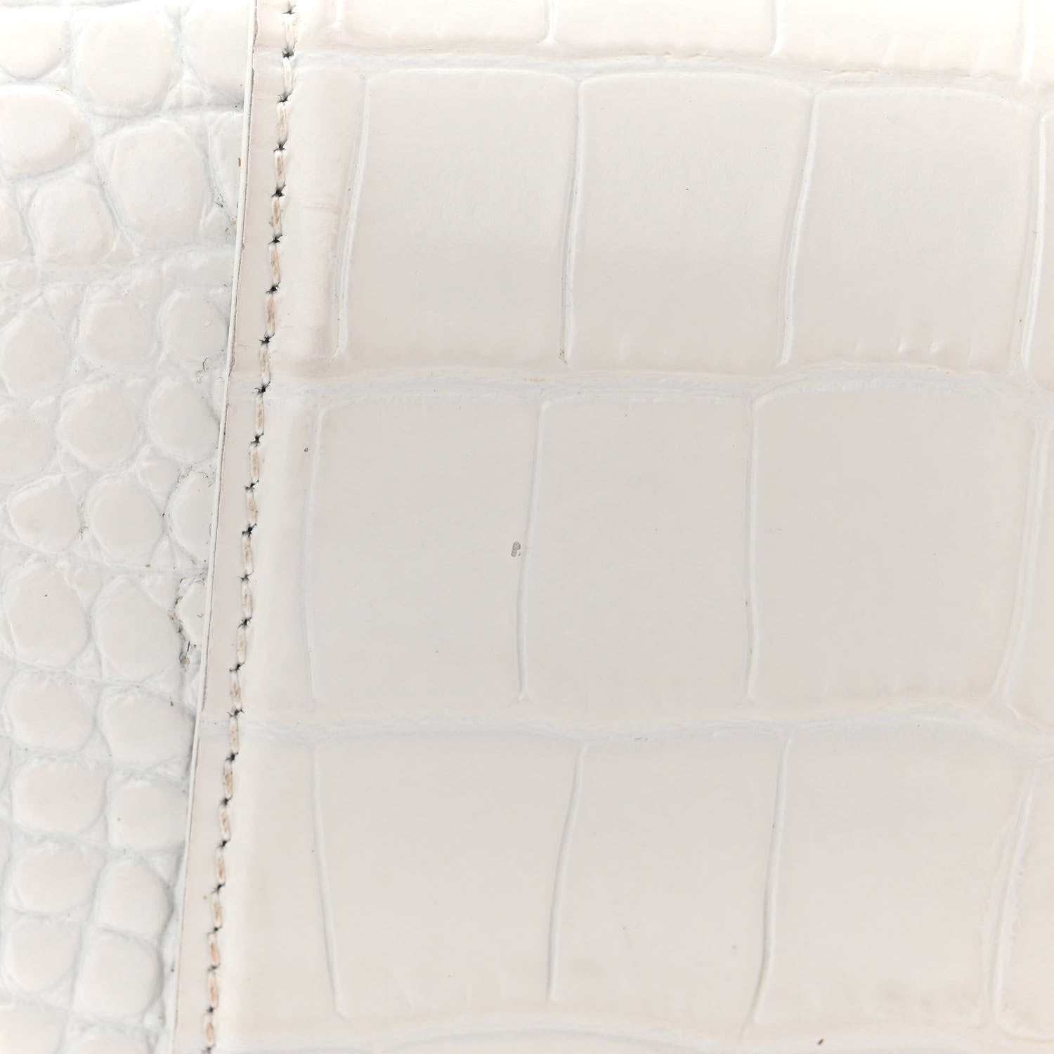 Balenciaga Shiny Calfskin Crocodile Embossed Small Hourglass Evening Chain Bag White 14 of 16