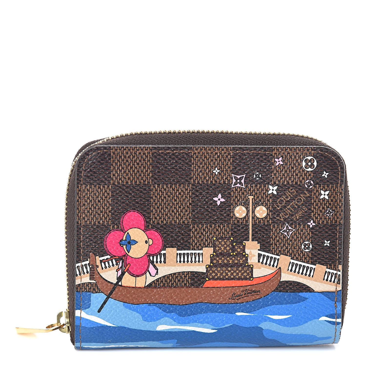 Louis Vuitton Damier Ebene 2019 Christmas Animation Zippy Coin Purse Blue 1 of 6