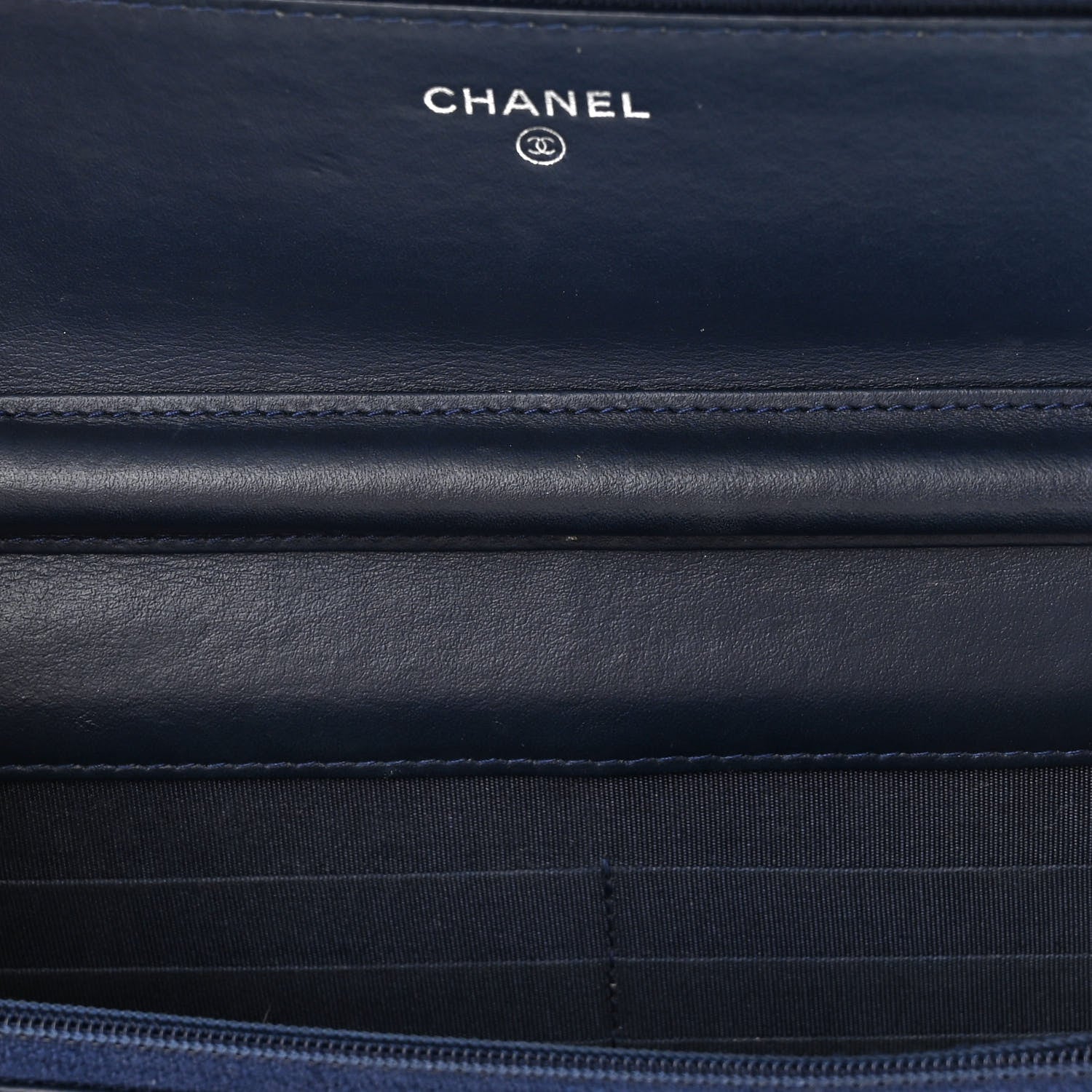 Chanel Caviar Quilted Boy Wallet On Chain WOC Navy 11 of 15