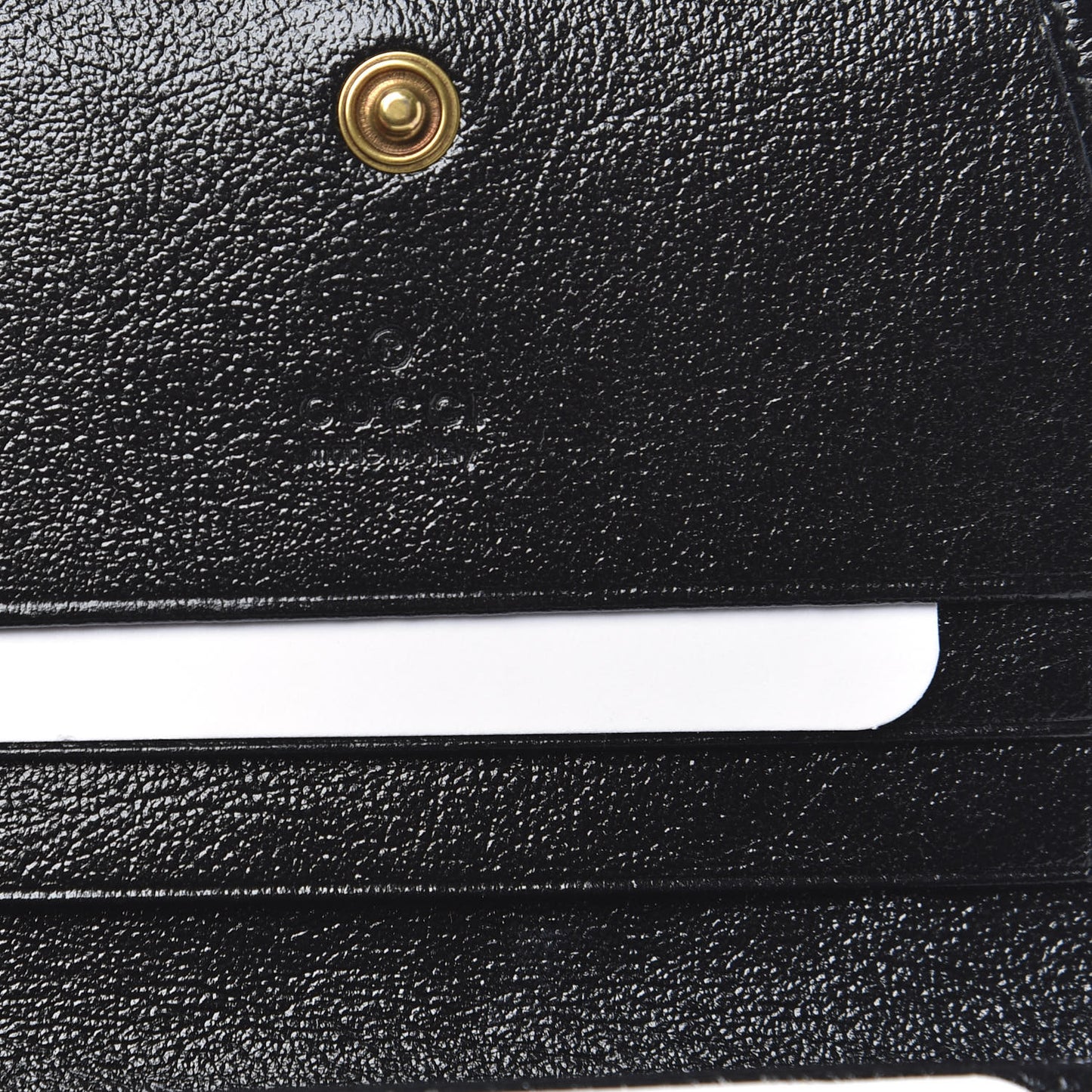 Vintage Effect Calfskin Matelasse Diagonal Torchon GG Marmont Card Case Wallet Black Romantic Cherry