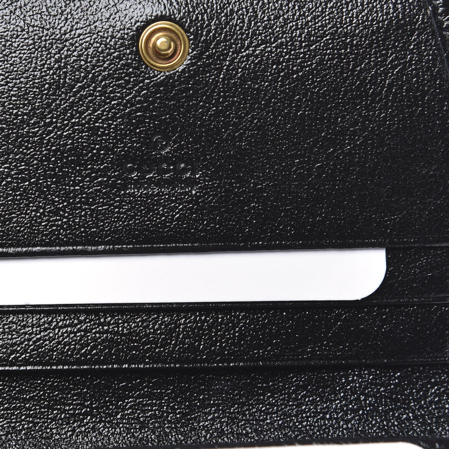 Gucci Vintage Effect Calfskin Matelasse Diagonal Torchon GG Marmont Card Case Wallet Black Romantic Cherry 6 of 8