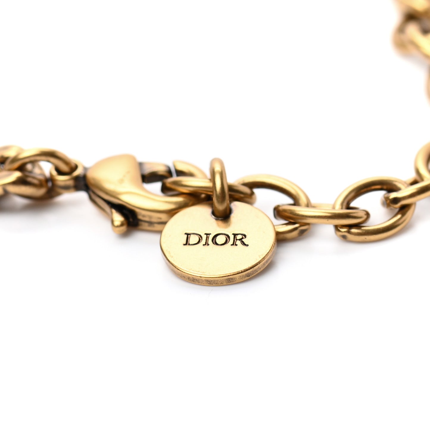 Metal Crystal J'Adior Chain Bracelet Gold