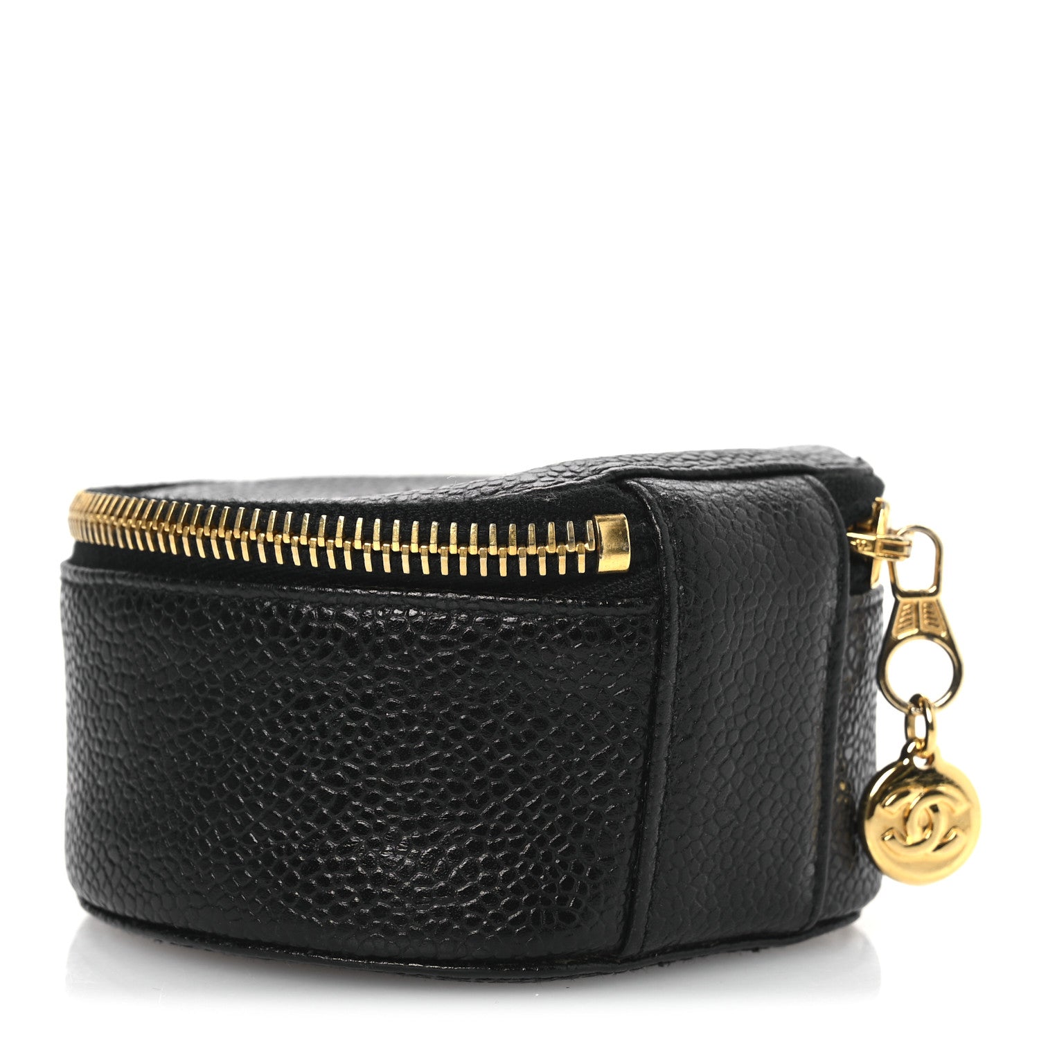 Chanel Caviar Round Jewelry Travel Case Black 3 of 8