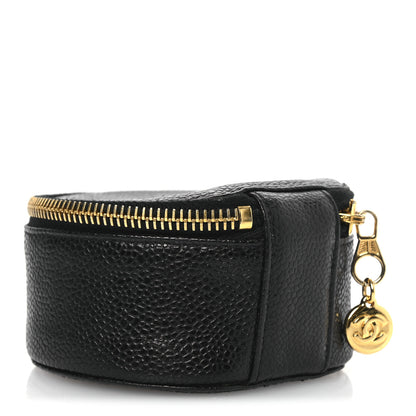 Chanel Caviar Round Jewelry Travel Case Black 3 of 8