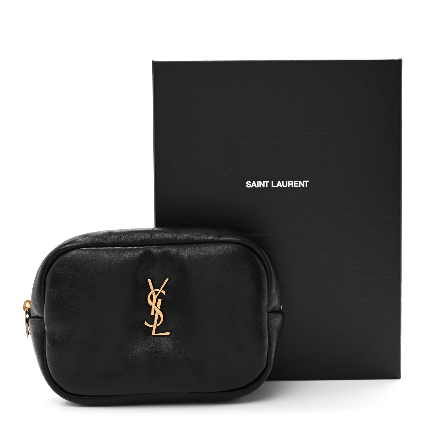 Saint Laurent Lambskin Calypso Cosmetic Case Black 8 of 8