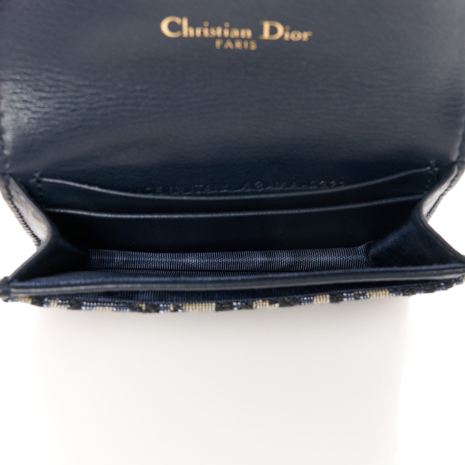 Christian Dior Oblique Saddle Card Holder Blue 5 of 8