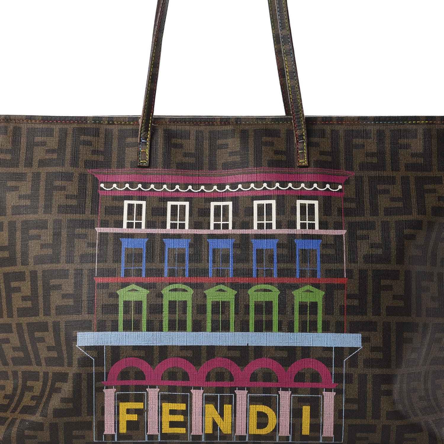 Fendi Zucca Spalmati Print Large Roll Tote Tobacco Multicolor 14 of 14